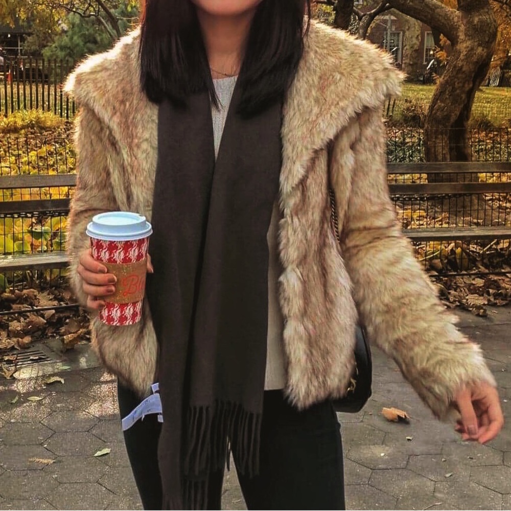 Faux fur short jacket coat